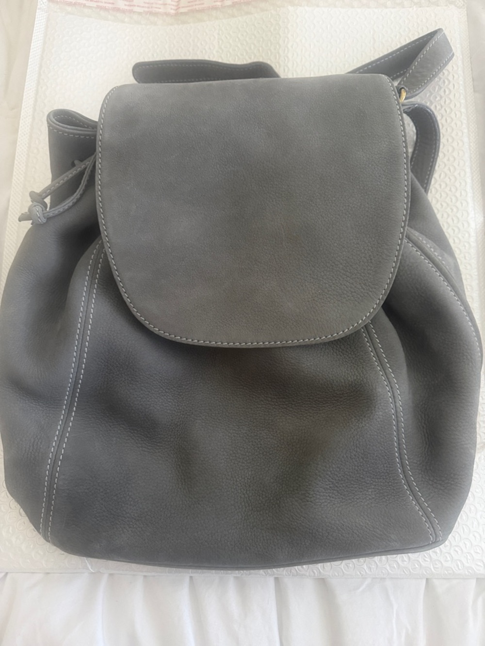 COACH Classic Sonoma Gray Leather Backpack - Genuine leather, Large
